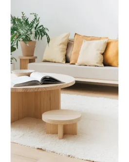 Low Wooden Stool (15 cm) – Solid Pine Minimalist Side Table