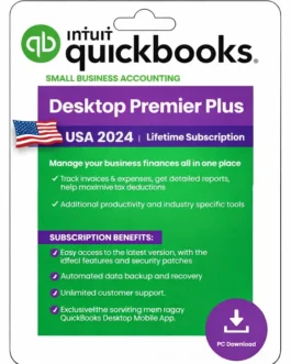 Intuit QuickBooks Desktop Premier Plus 2024 | 5-User License | One-Time Purchase