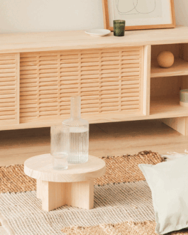 Low Wooden Stool (15 cm) – Solid Pine Minimalist Side Table