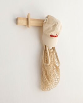 Small wall coat rack Figuera in solid wood 40 cm